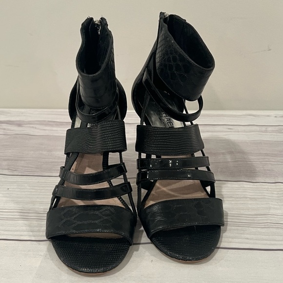 Michael Kors Black Strappy Open-Toe Heels Size 6 - Picture 9 of 11